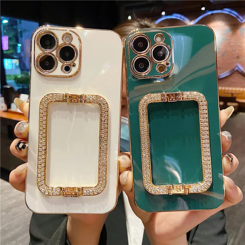 3D Rhinestone Crystal Holder iPhone Case