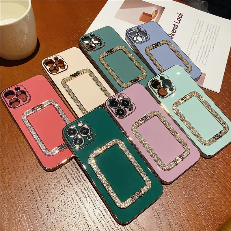 3D Rhinestone Crystal Holder iPhone Case