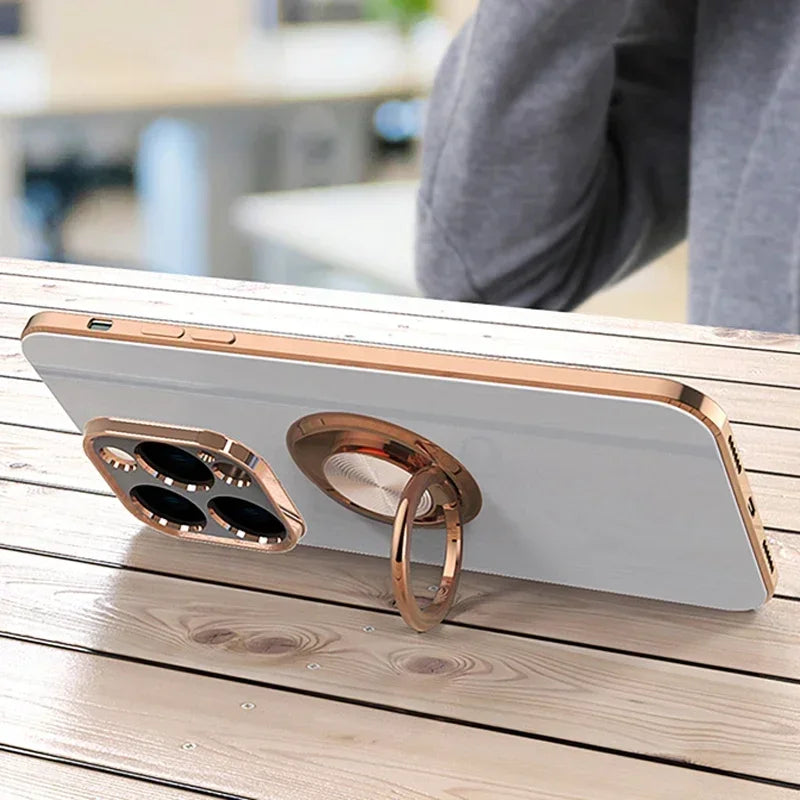 Electroplated Apple iPhone Case With Ring Holder