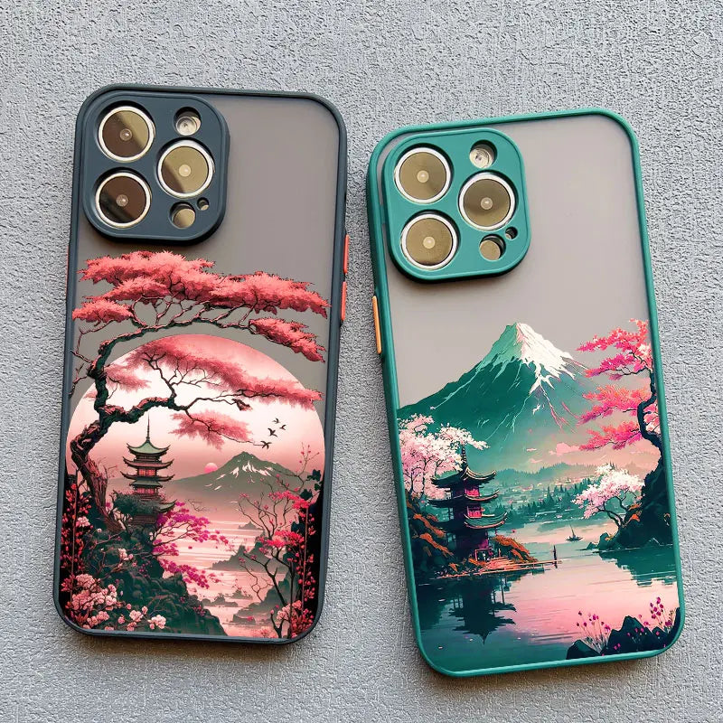 Japanese Sakura Mount Fuji Landscape iPhone Case